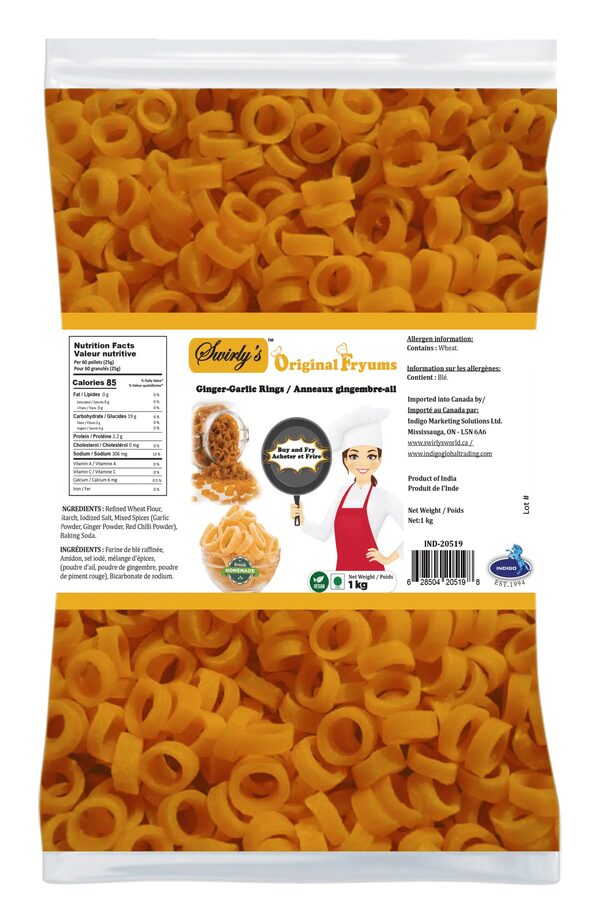 Fryums Ginger Garlic Rings 1kg foodservice pouch