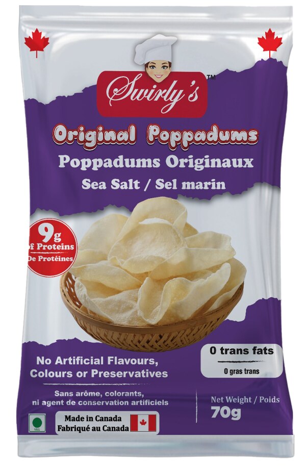 Swirly's Original Poppadums packet, front