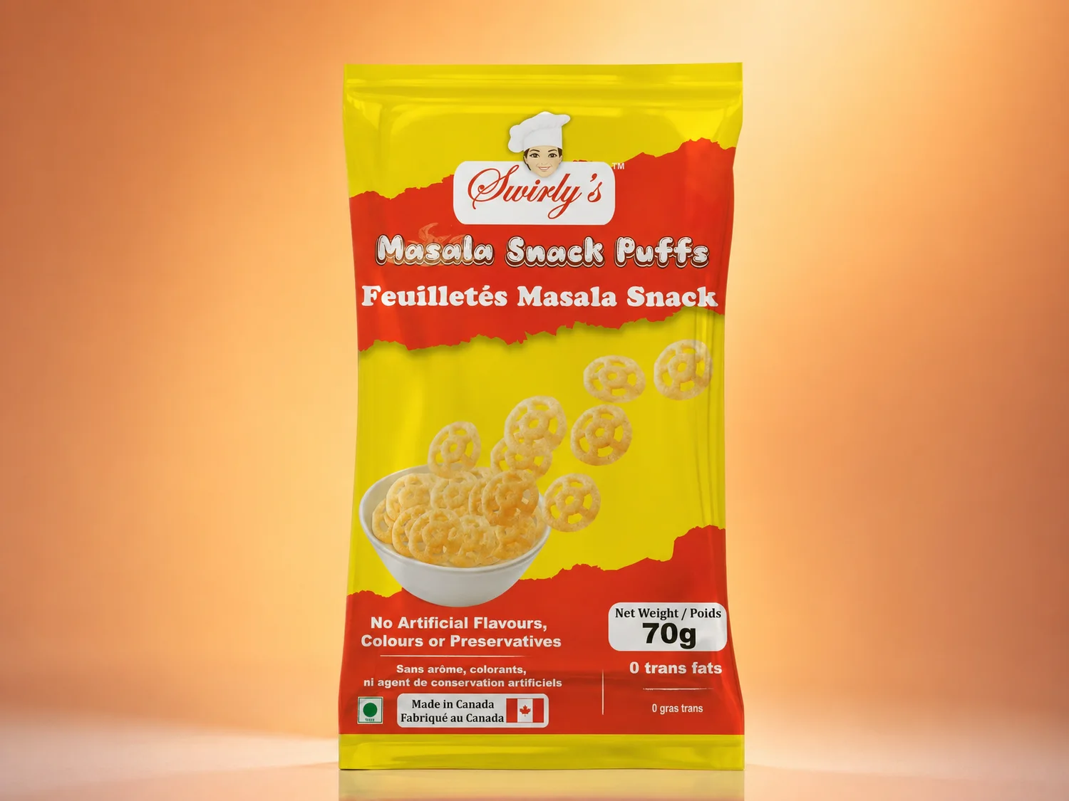 Masala Snack Puffs packet